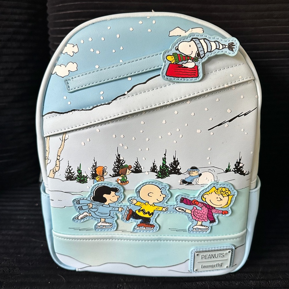 Loungefly Peanuts Winter Scene Backpack - image 1